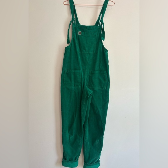 Lucy & Yak Pants - Lucy & Yak Organic Cotton Corduroy Dungarees in Meadow Green